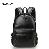 Preppy Style Leather School Backpack Bag For College Men Casual