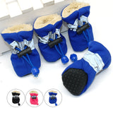 4pcs Waterproof Winter Pet Dog Shoes Anti-slipDog Socks Booties