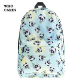 Panda Print  School Bags Bookbag for teenage girls sac a dos