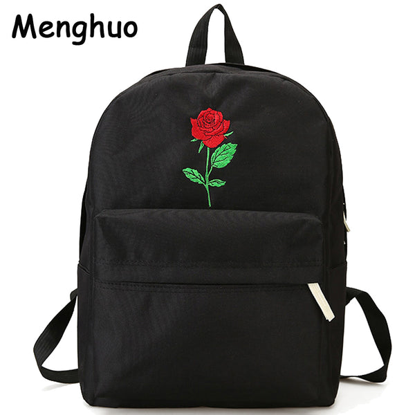 Backpack Cute Women Rose Embroidery  for Teenagers