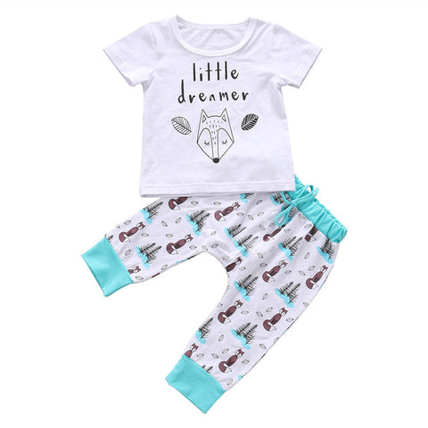 0-2Y summer Newborn Baby  Clothes set little dreamer