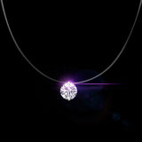 Dazzling Zircon Necklace And Invisible Transparent Fishing