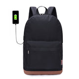 Male Canvas Backpack Gray Casual Rucksacks 15inch Laptop