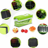 Plastic Vegetable Slicer Friut Cutter Portable Stainless Steel Blades Multifunctional Tool 12pcs/Set