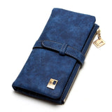 Fashion Women Wallets Drawstring Nubuck Leather Zipper