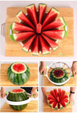 Large Stainless Steel Slicer, Slices Fruit, Melons, Watermelon, Pineapple, Vegetables and More  (12 Perfect Slices) with Large Stainless Steel Slicer